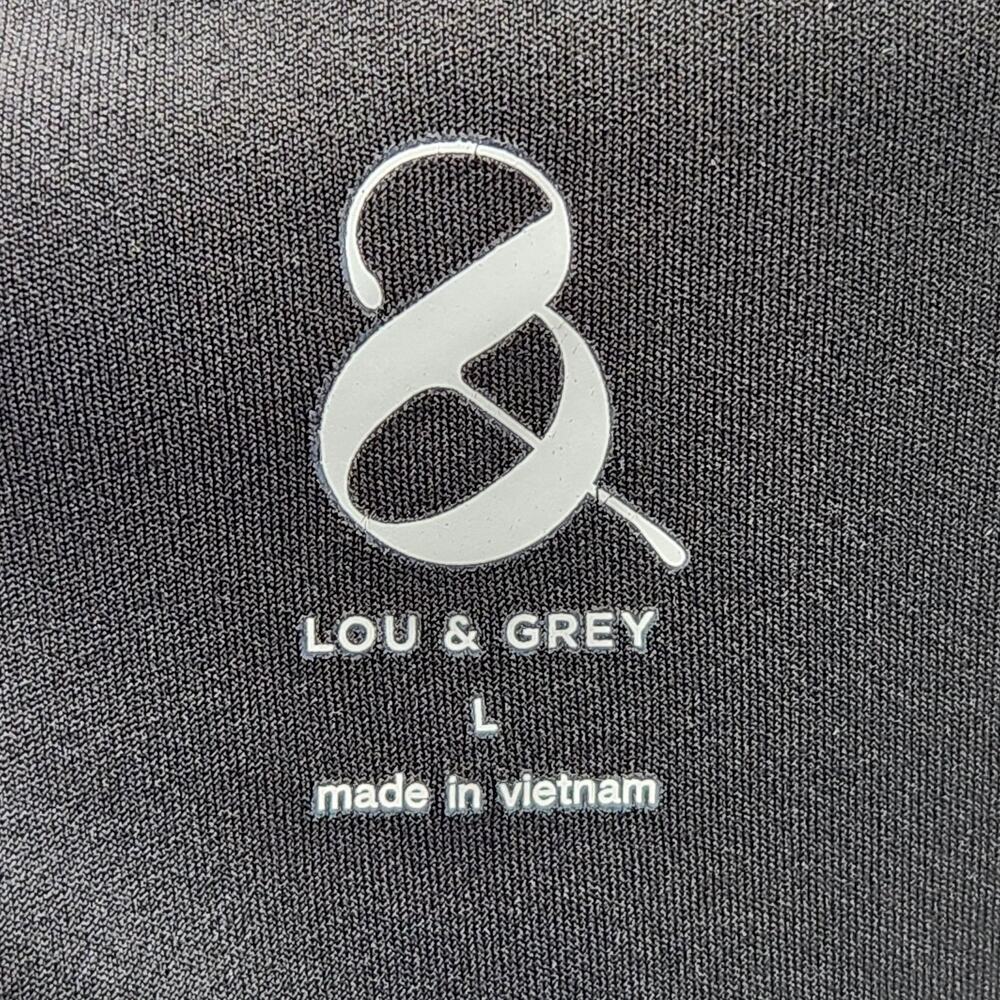 Lou & Grey Black Side Bungee Pocket Built in Bra Tank Midi Dress Women's L - Picture 2 of 10